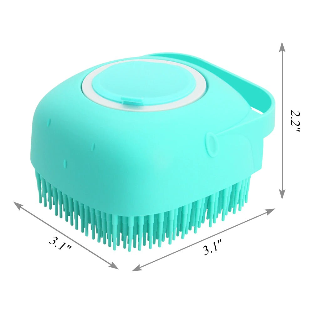 Pet Shampoo Massager Brush with Silicone Bristles