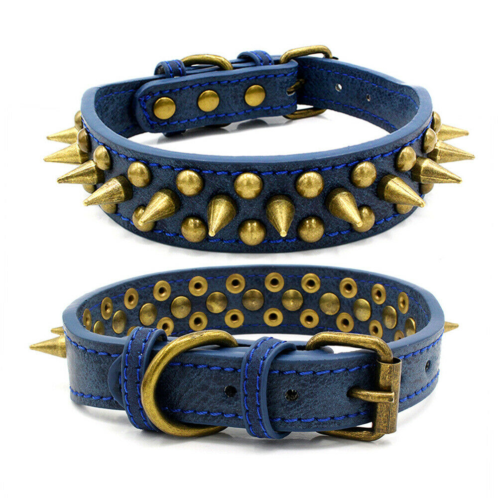 Retro Studded Leather Dog Collar S-XL